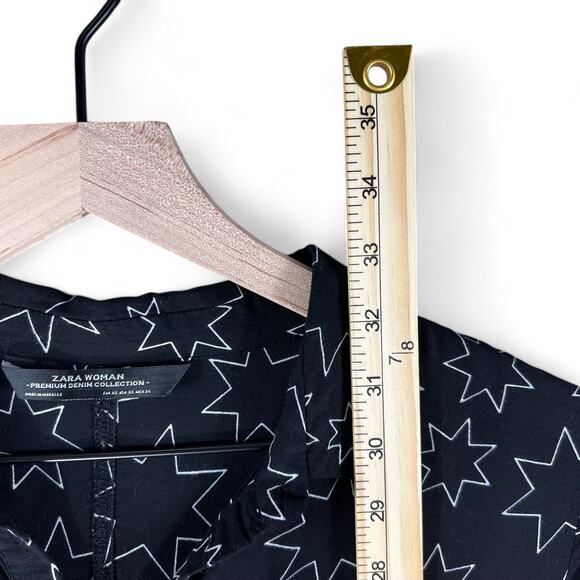 Zara Black Shift Collar Button Mini Dress Size XS Whimsygoth Grunge Twee Witchy - Picture 8 of 9